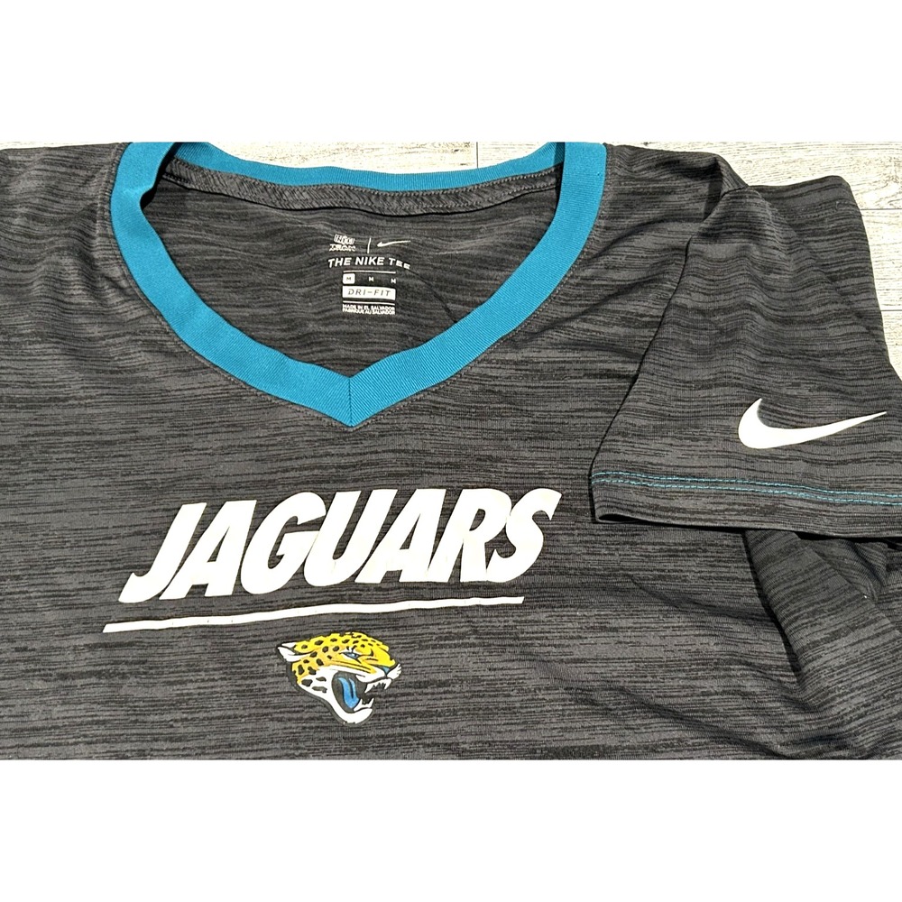 NFL Jacksonville‎ Jaguars Women's Nike Dri-Fit Shirt Gray Heather V-neck MEDIUM